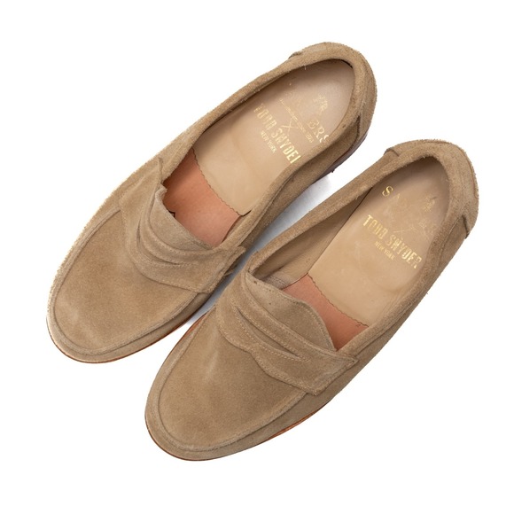 Sanders Edwin  x Todd Snyder Penny Loafers Tan Suede UK 7.5 / US 8.5 - Picture 4 of 10